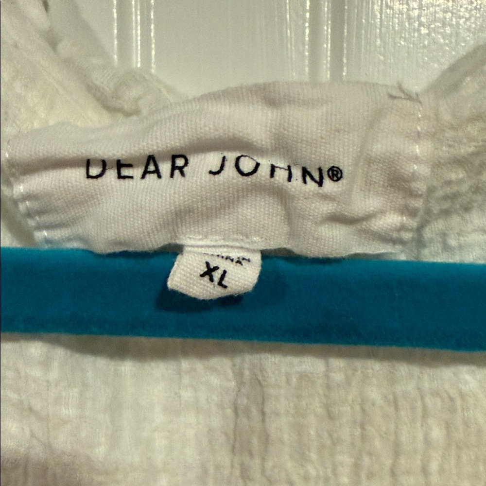 Dear John White Ruffled Button Down Shirt - Picture 2 of 4
